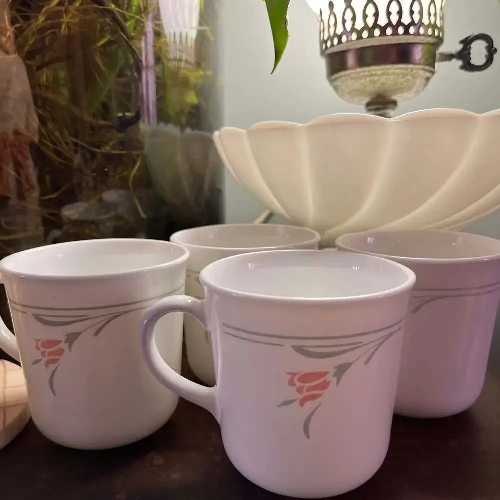 Set of 4 Corelle by Corning Peach Garland